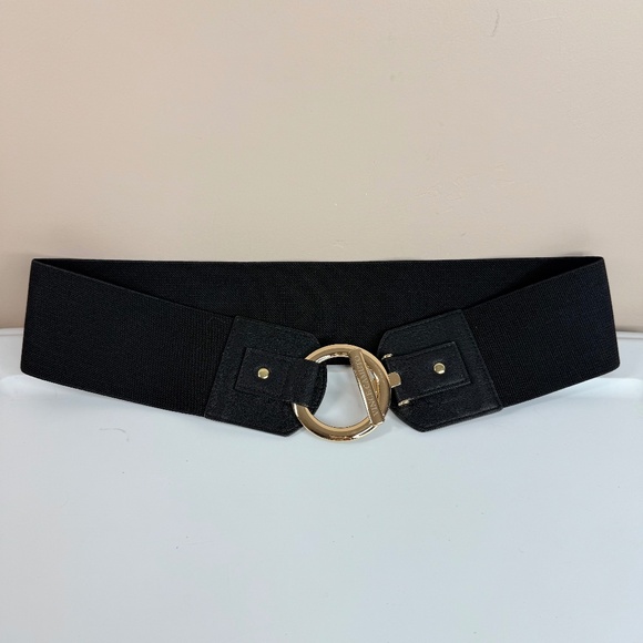 Vince Camuto Collection Black  Circle & Bar Interlocking Expandable Belt  L/XL - Picture 8 of 8